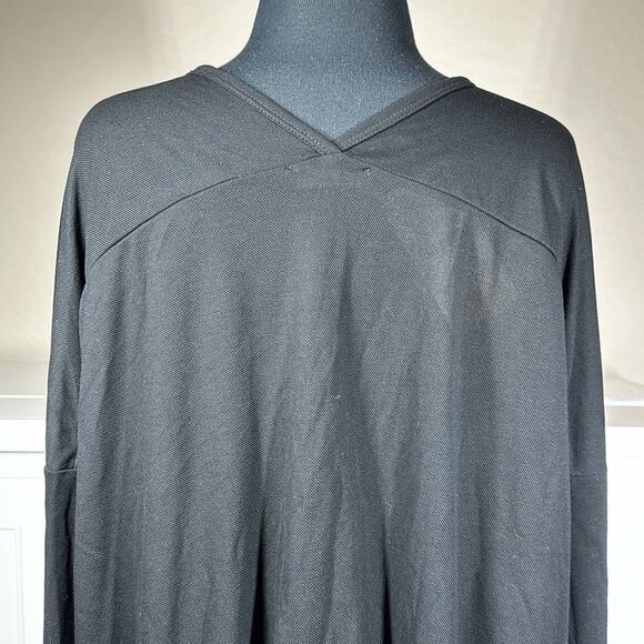 Zara W & B Long Sleeve V-Neck Semi-Sheer Black Delicate Blouse Top Size L - Picture 11 of 14